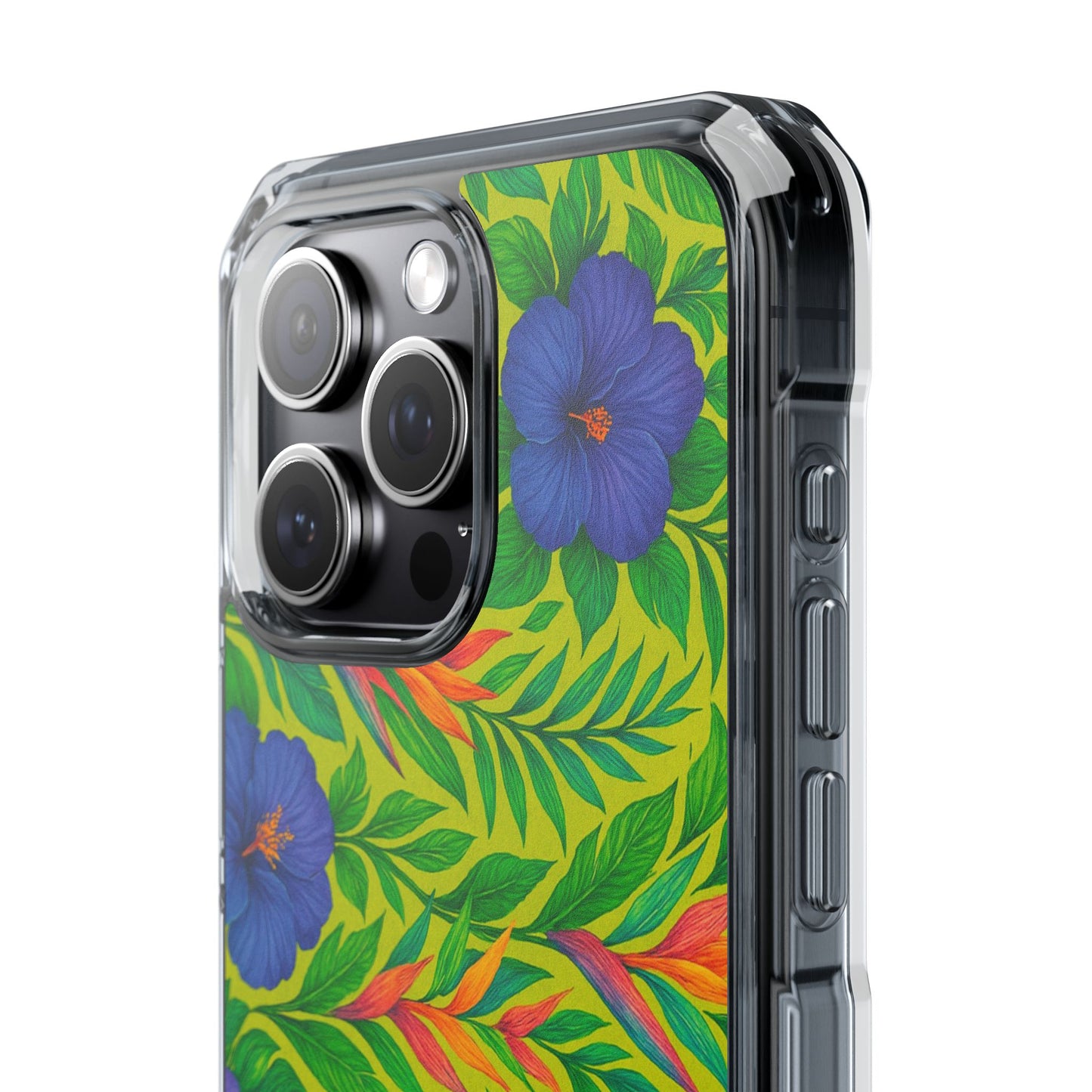 Midnight Flower Lime Magnetic Clear Phone Case, Many Models