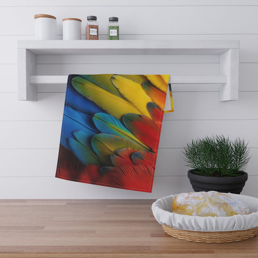 Tropical Tea Towels – Paradise Kitchen Decor / Macaw Feathers