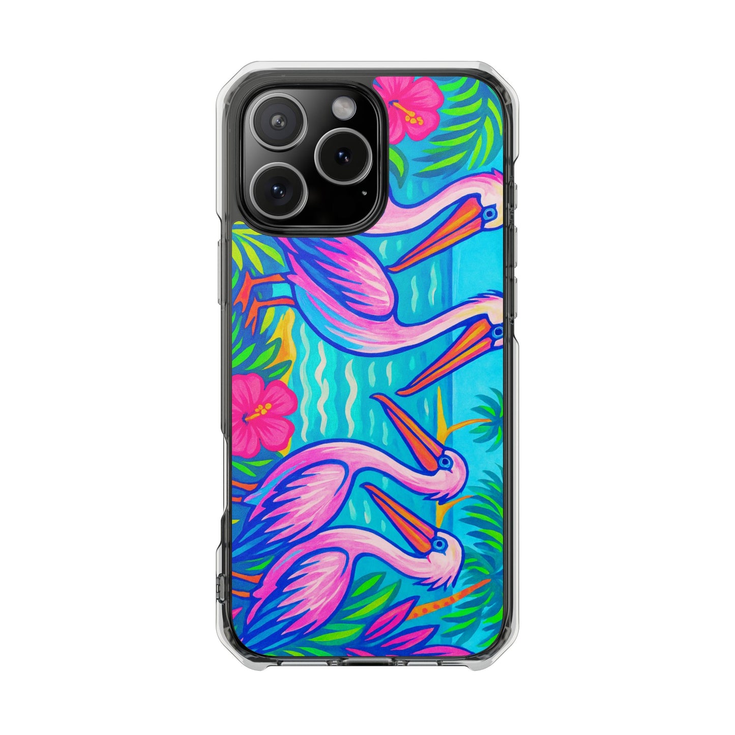 Beach Pelican Party Magnetic Clear Phone Case, Many Models