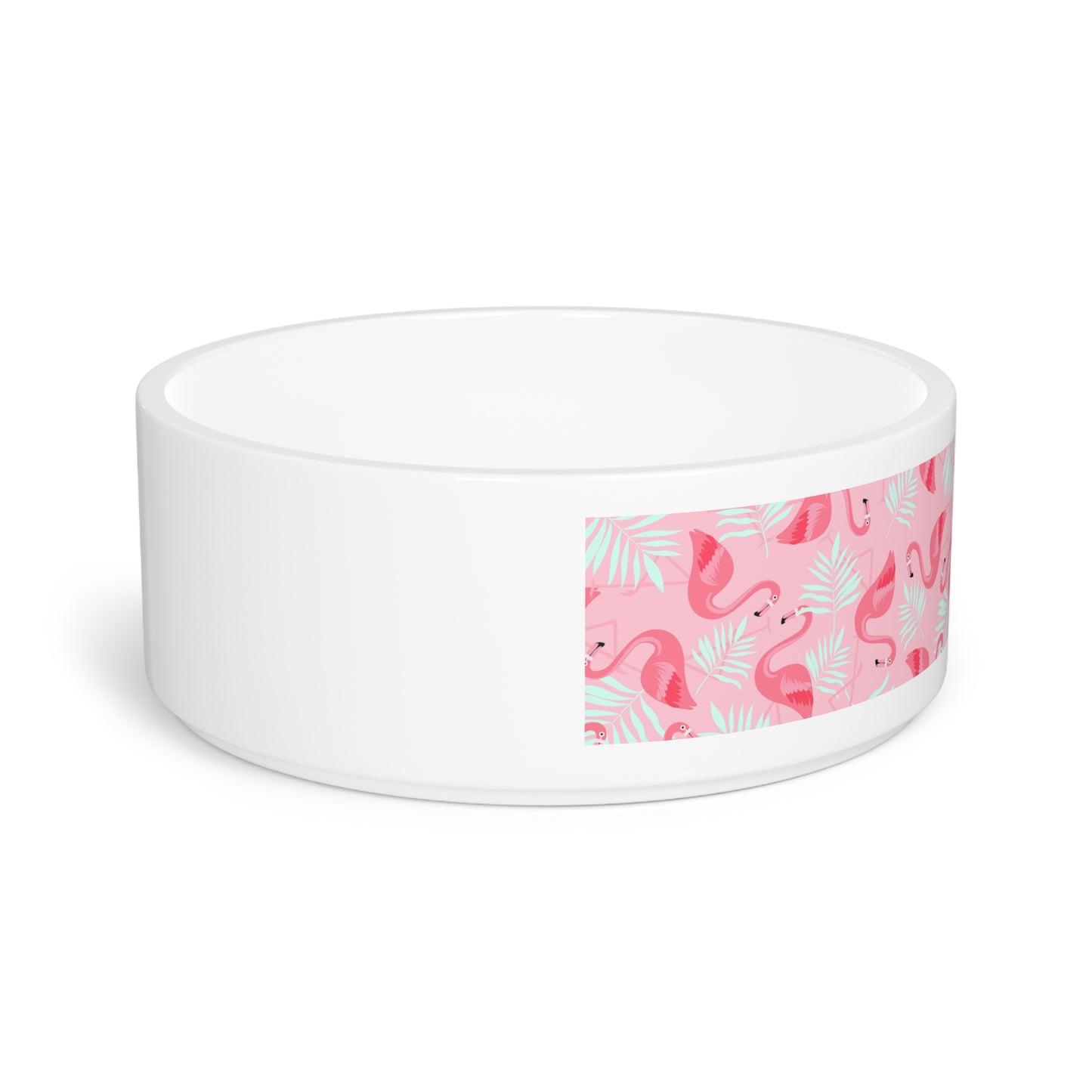 Pet Bowl, Flamingo and White Palms