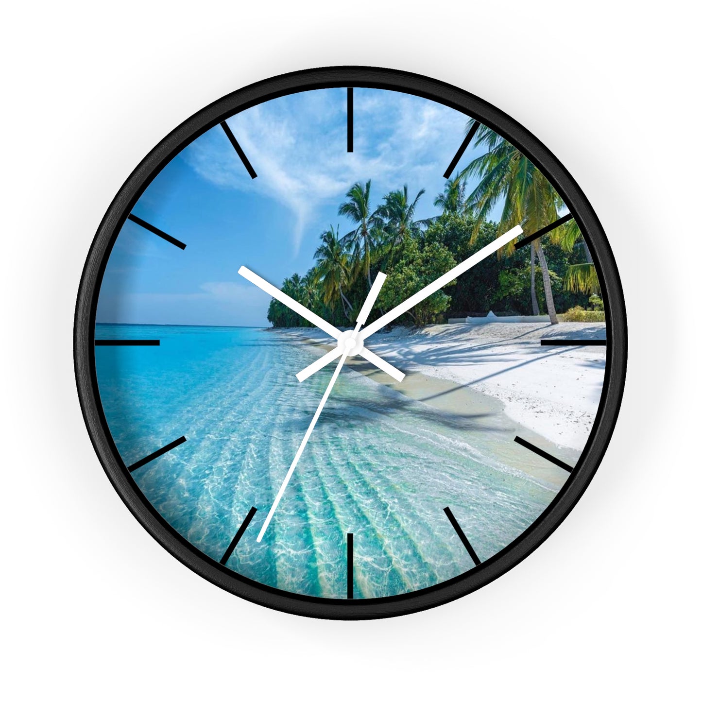 Wall Clock, Calming Private Beach, Hands/Base Variants