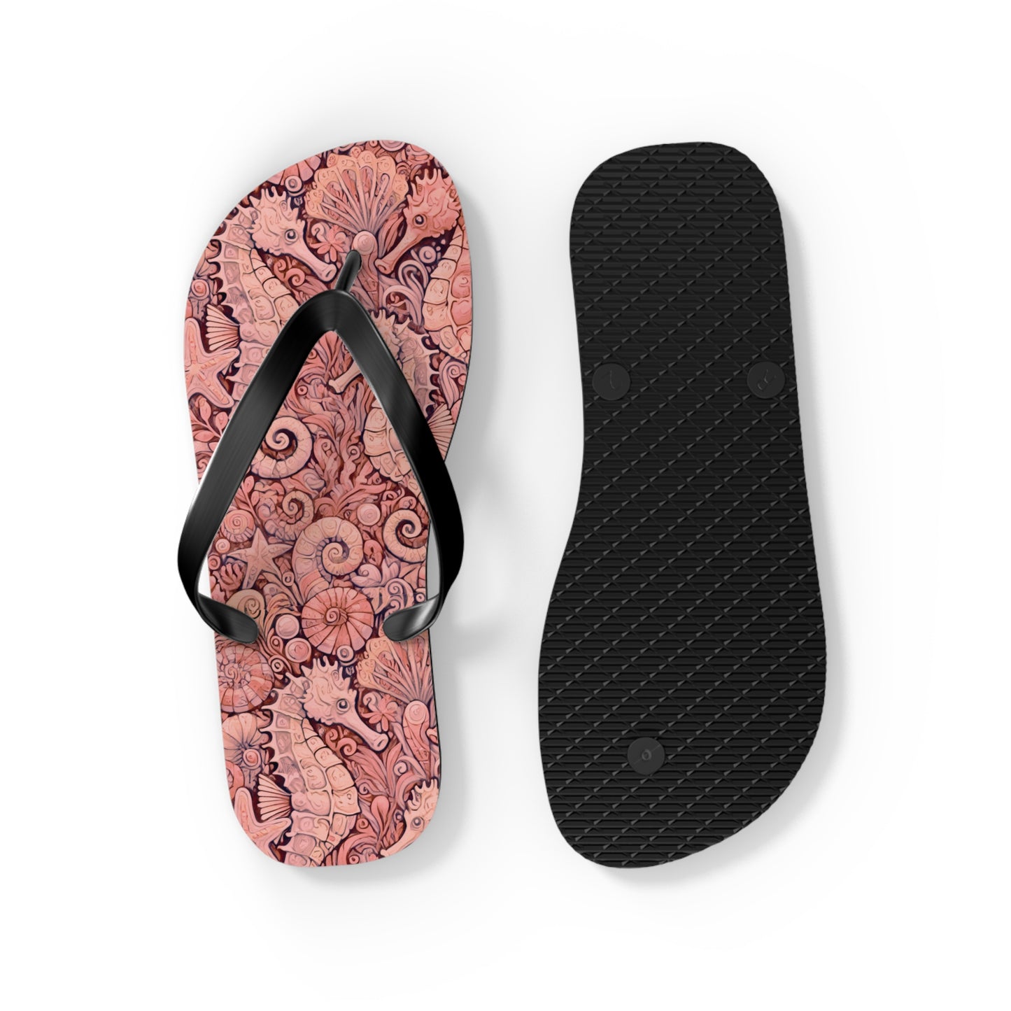 Flip Flops - Seahorses/Red