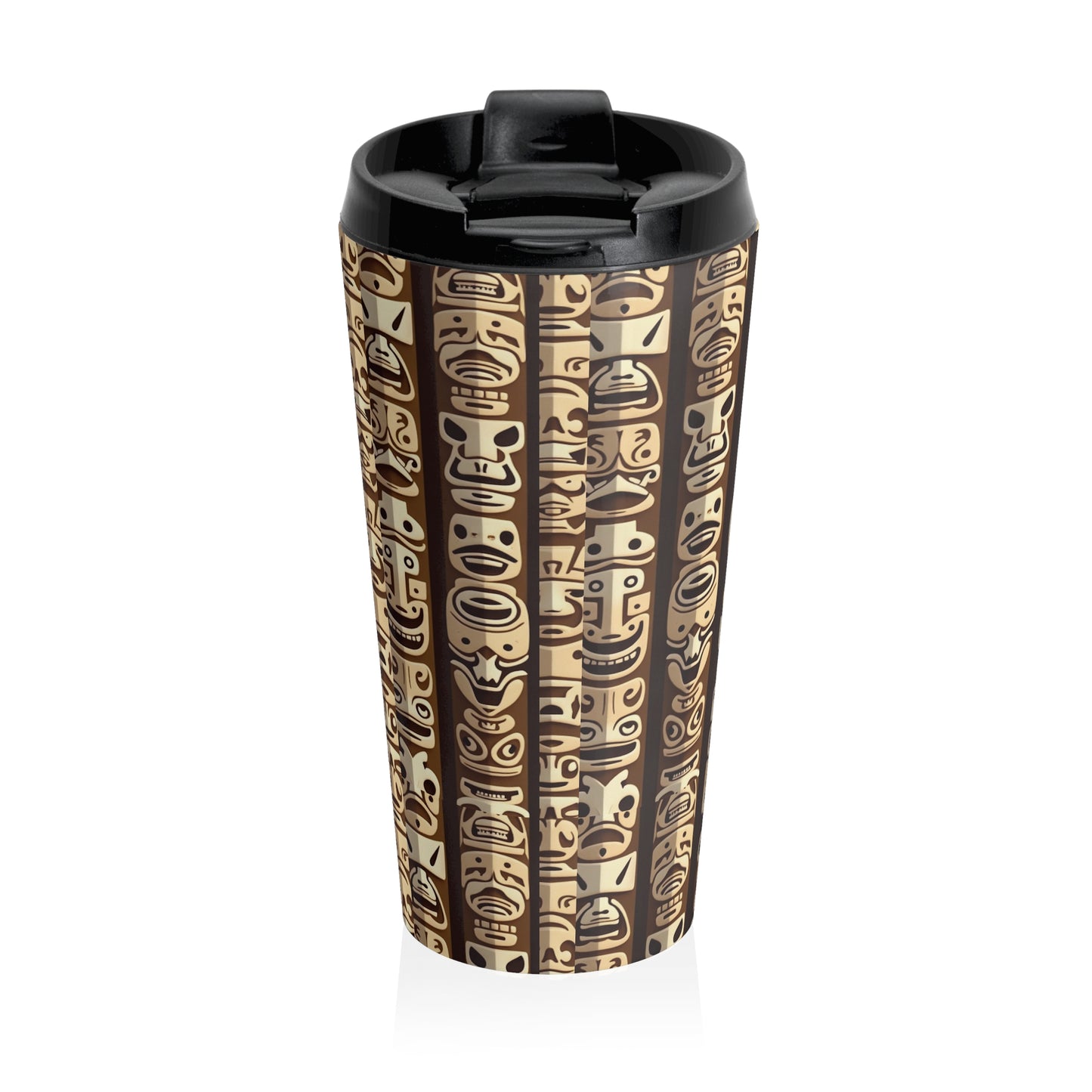 15 oz. Stainless Steel Travel Mug / Tiki Totems