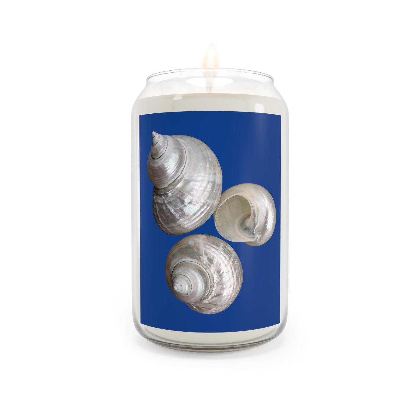 Scented Candle, 13.75oz - White Nautilus Trio, dark blue