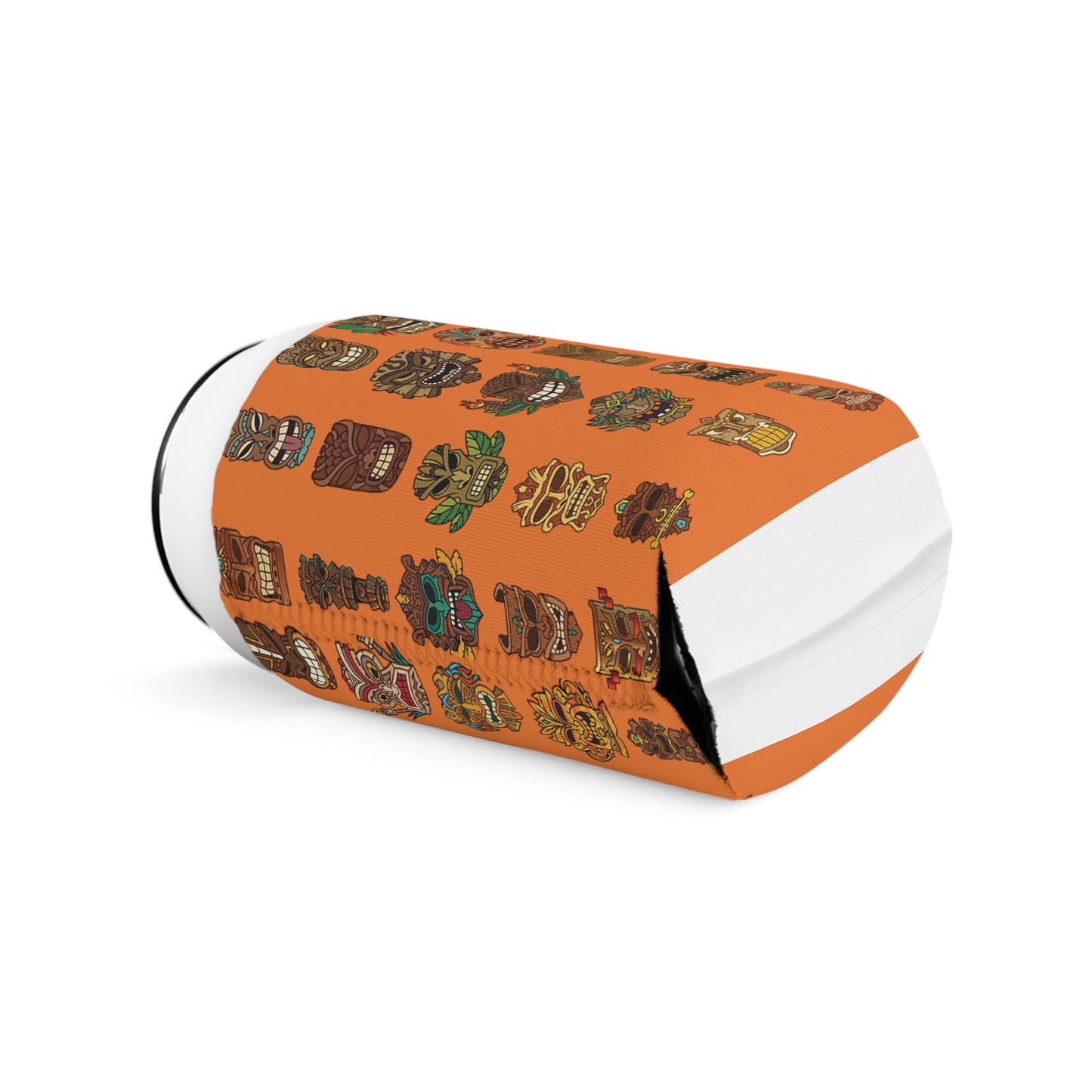 Tiny Tiki Dudes/Lt. Crusta Orange Can Cooler Sleeve - Perfect for Outdoor Picnics