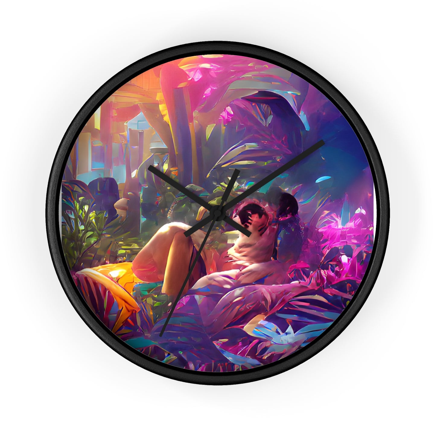 Wall Clock, "Secret Midnight Kiss in Hidden Tropical Garden"