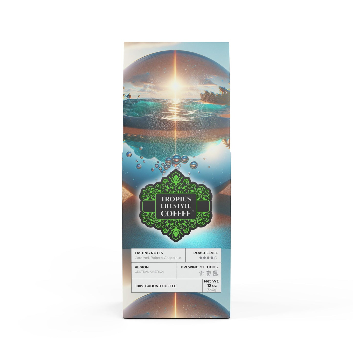 Cocoa Palms Blend™ (Medium-Dark Roast) Specialty Grade Craft Coffee / Beach Illusion Ball