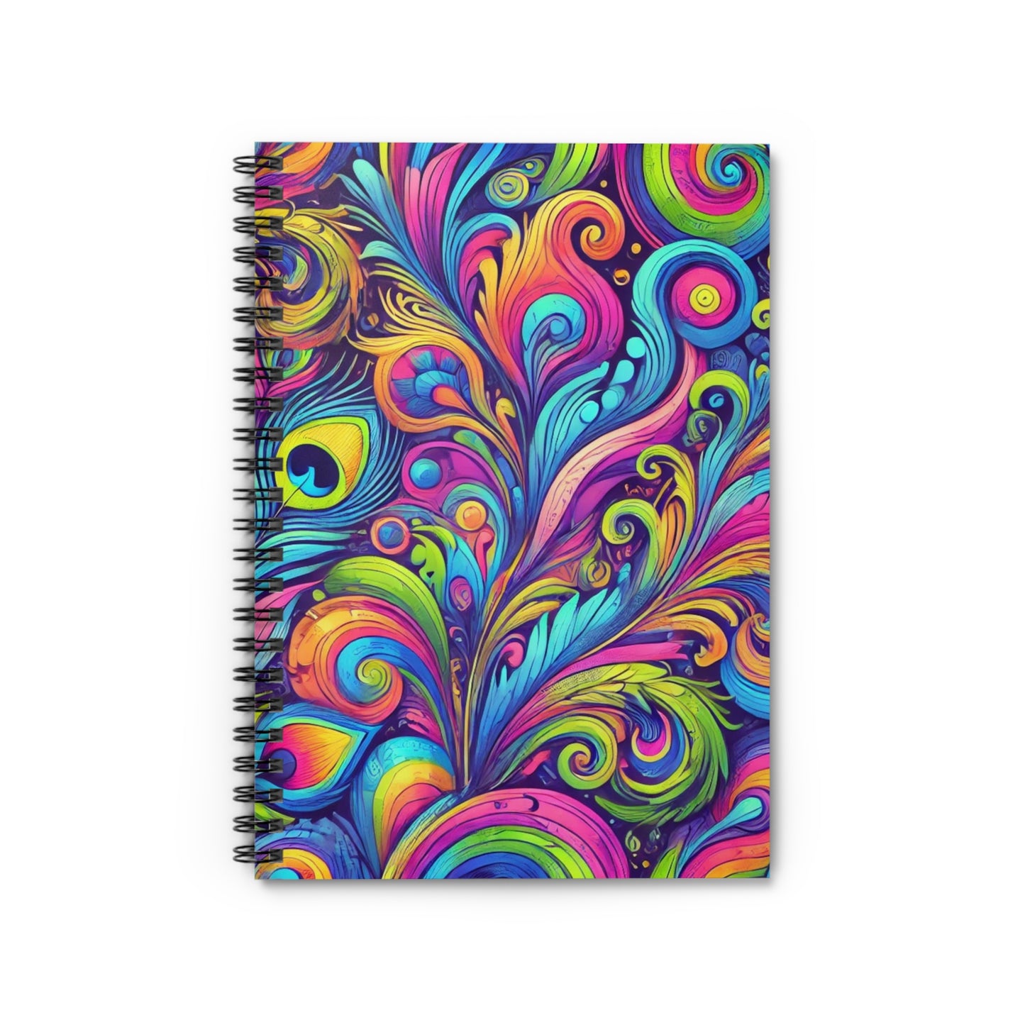 Spiral Notebook - Feather Currents Pop