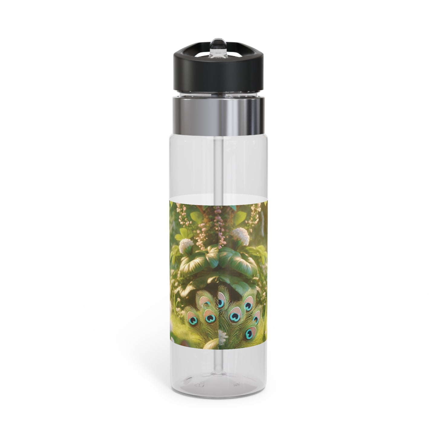 Tropical 20oz Tritan Sport Water Bottle -  Leakproof, Lightweight, BPA-Free / Baby White Peacock