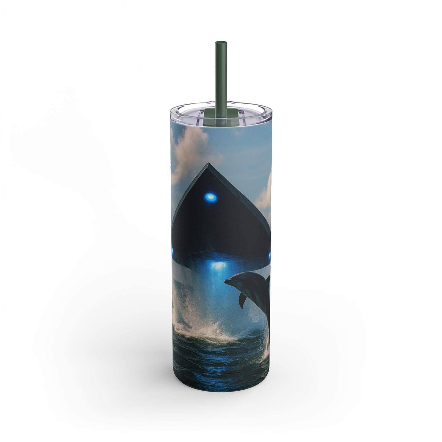 20oz Matte Tumbler, 7 Colors - Stylish Travel Cup -UFO and Dolphin