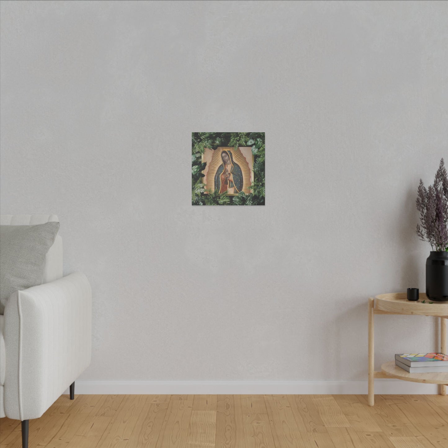 "Tropical Our Lady of Guadalupe" Religious Canvas Artwork - Stretched Canvas Print / Virgin Mary