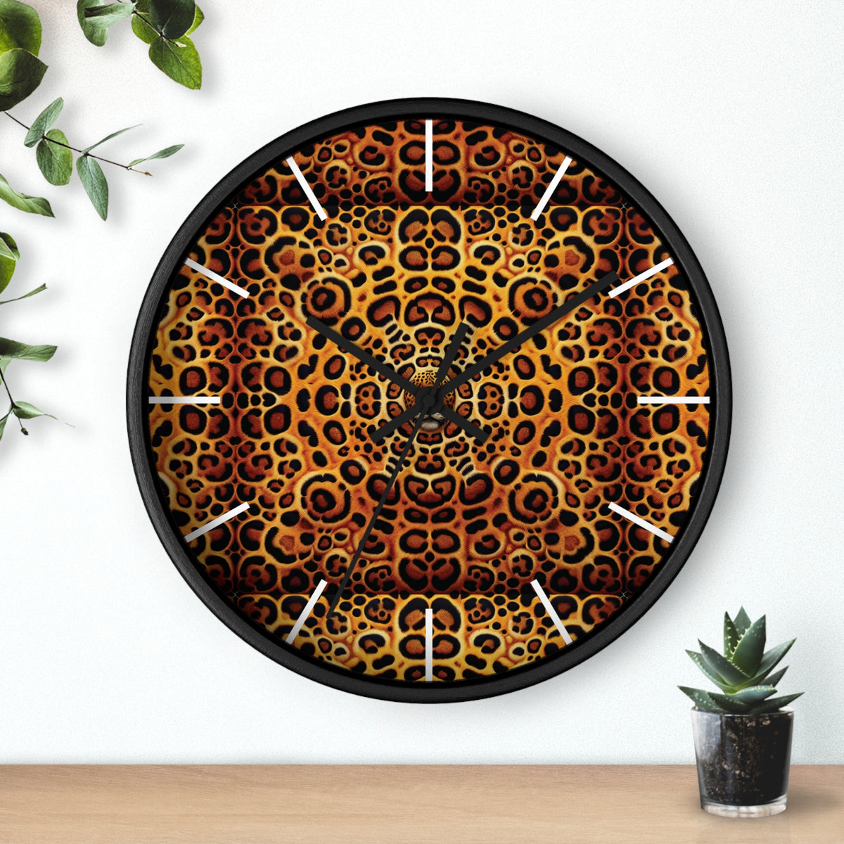 Kaleido Jaguar Spots Wall Clock – Fun Home Decor for Nature Lovers, 6 Variants