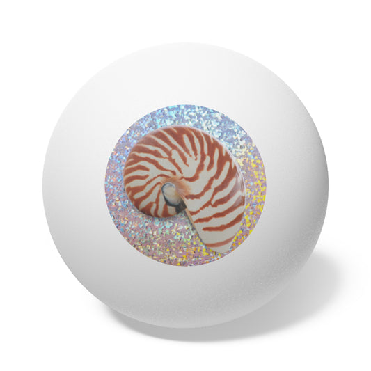 Tropical Paradise Ping Pong Balls - 6 Pack with Disco Striped Nautilus