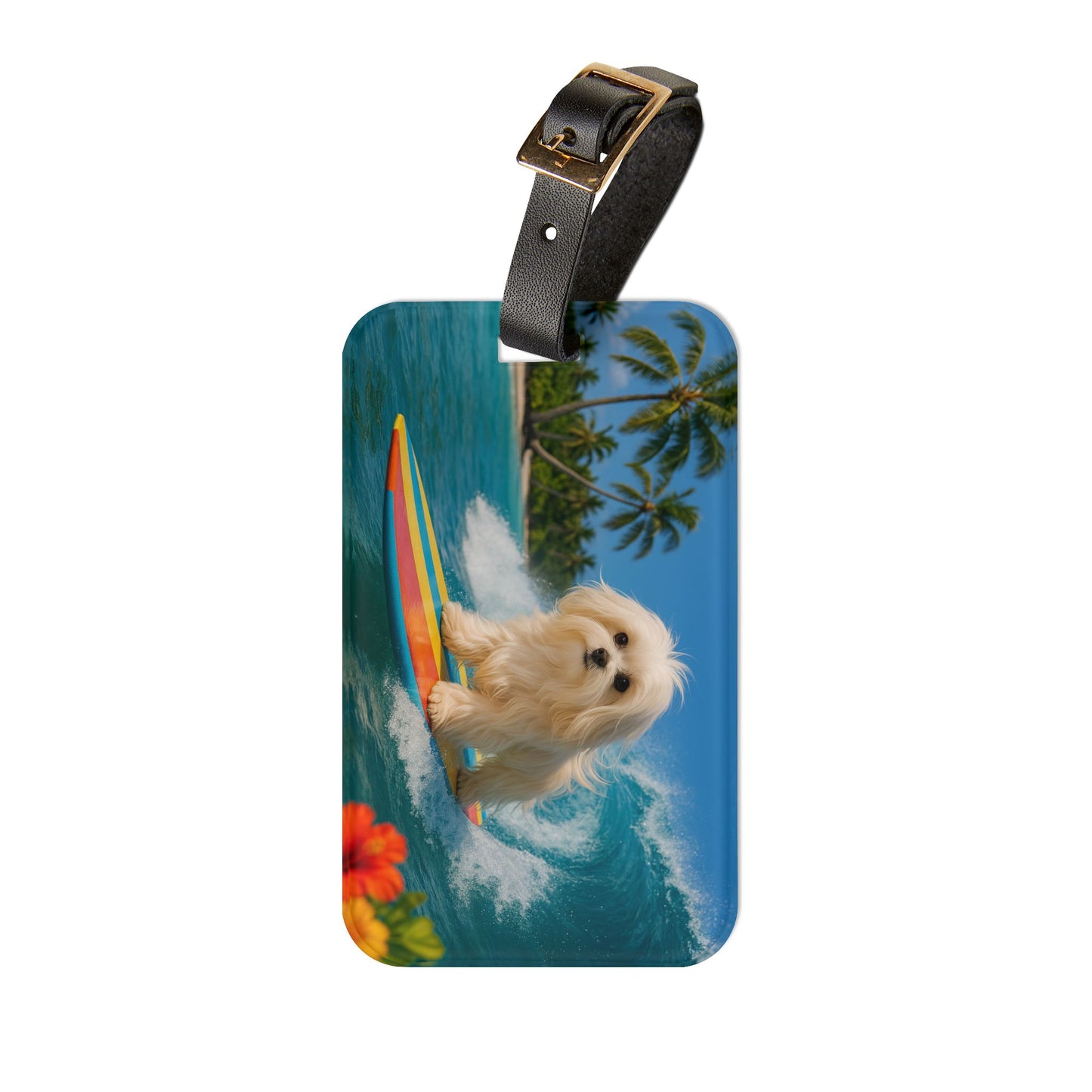 Luggage Tag - Surfer Puppy Ariel