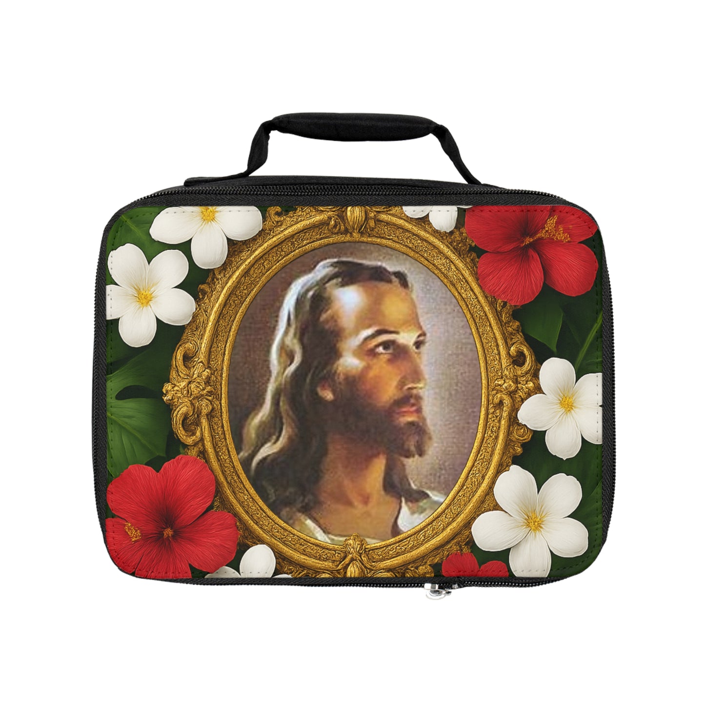 Religious Lunch Bag/Head of Christ - Eco-Friendly Insulated Tote, Adult and Child Lunchbox / Perfect for Picnics, Beach Outings