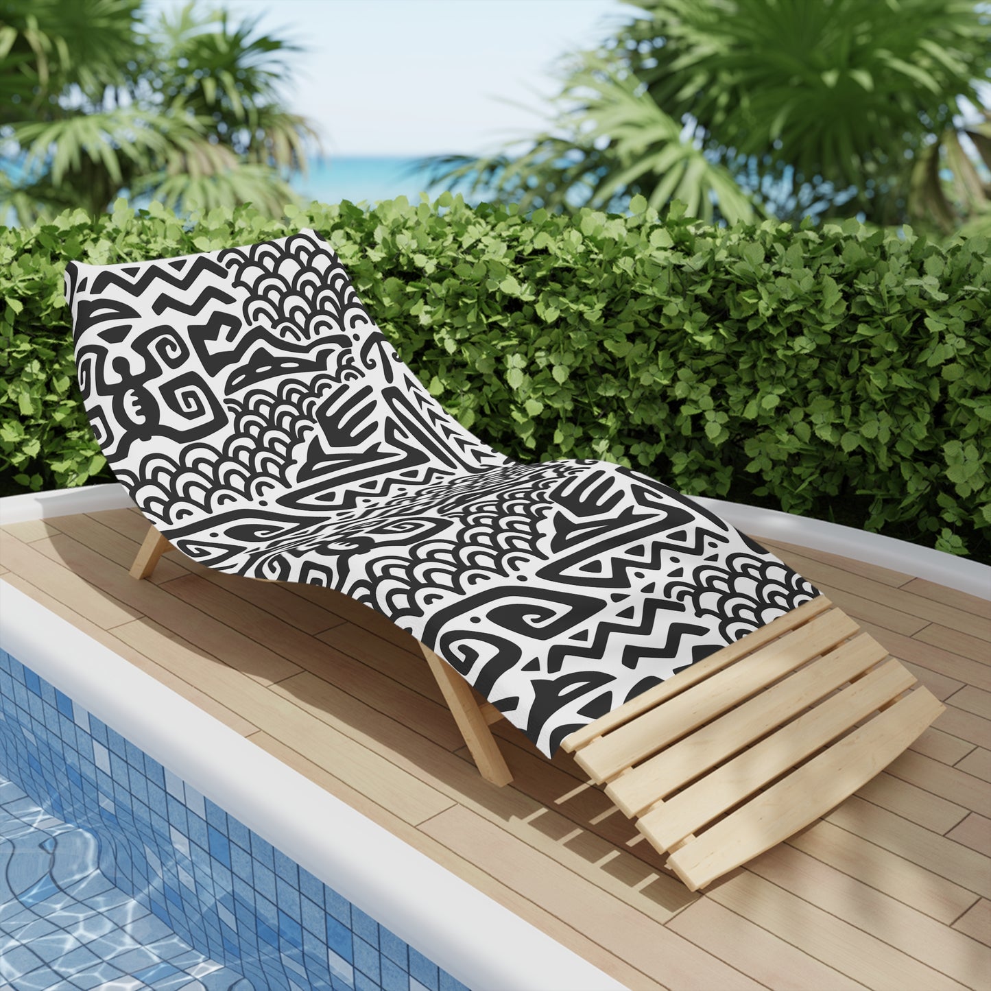 Vibrant Summer Beach Towels, 3 sizes – Tropical Print for Sun Lovers / Tiki Aztec Black