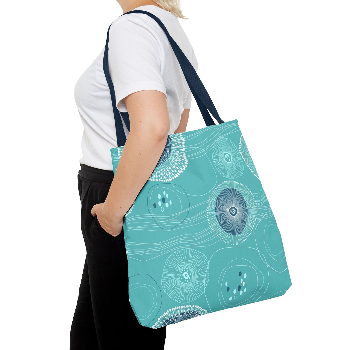 Plankton Drift Teal Tote Bag - 3 Sizes