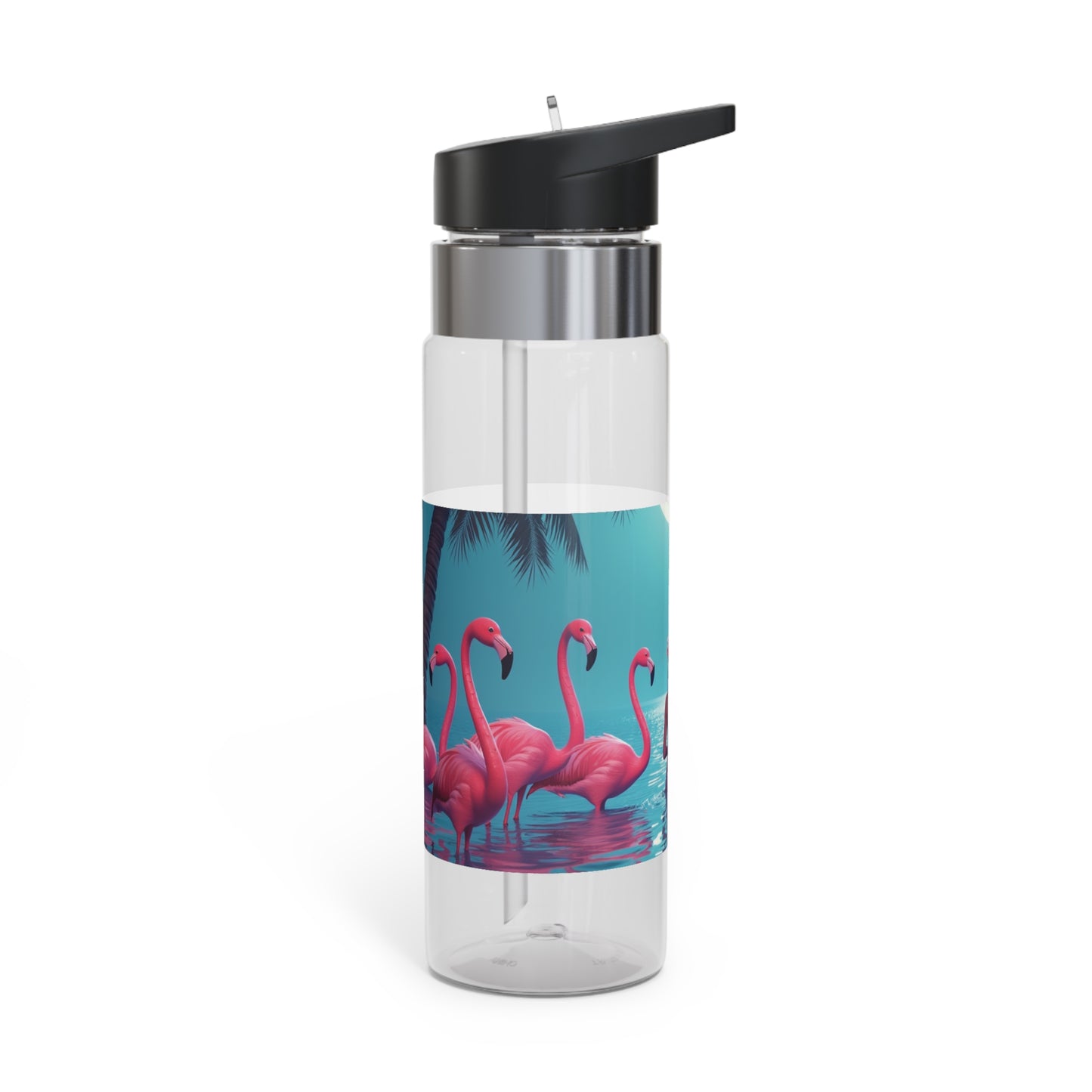 Tropical 20oz Tritan Sport Water Bottle -  Leakproof, Lightweight, BPA-Free / Moonlit Mermaid and Flamingos
