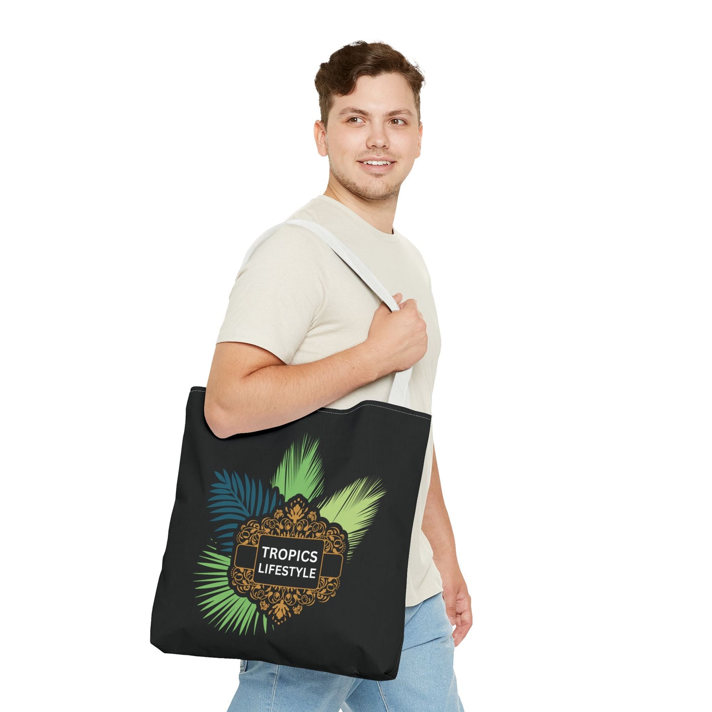 Elegant Tropics Lifestyle Logo Tote Bag - 3 Sizes, Black