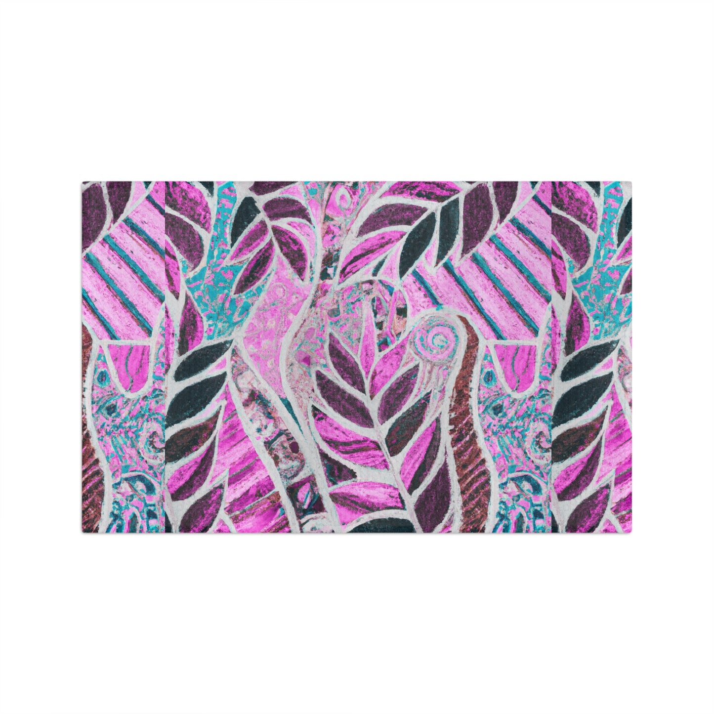 Microfiber Coffee/Tea Towel — Botanical Amazon Whimsy, pink