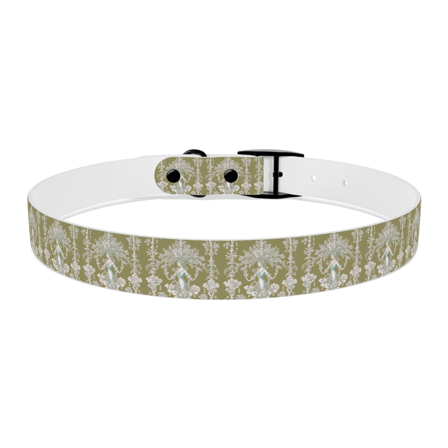 Dog Collar - Pearl Lady Toile, highborn green