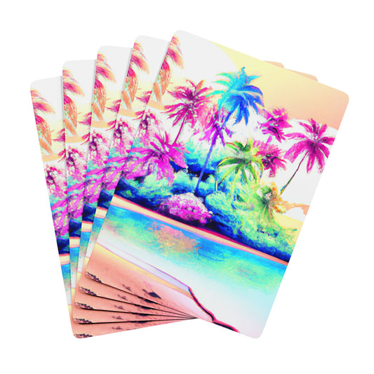 Poker Playing Cards -  Watercolor Beach