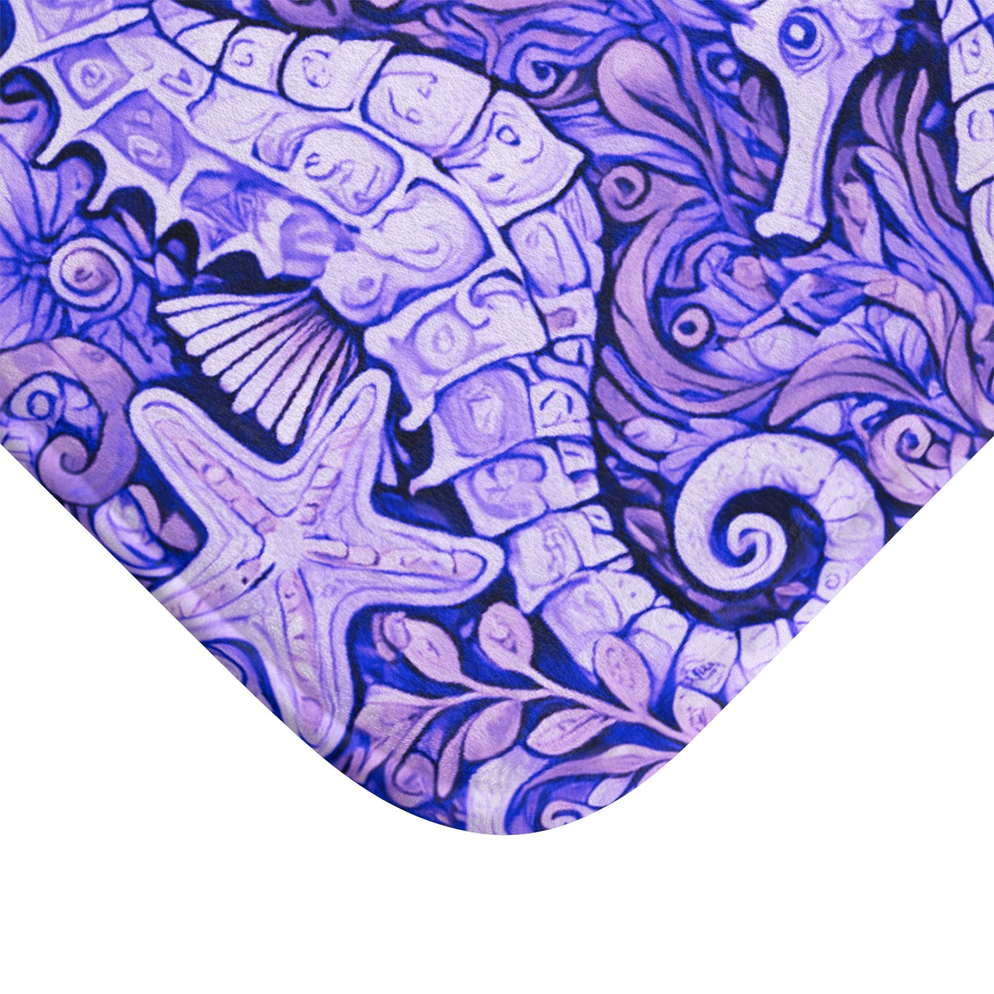 Seahorse Trio/Amethyst Bath Mat, 2 Sizes - Tropical Vibes for Home Decor