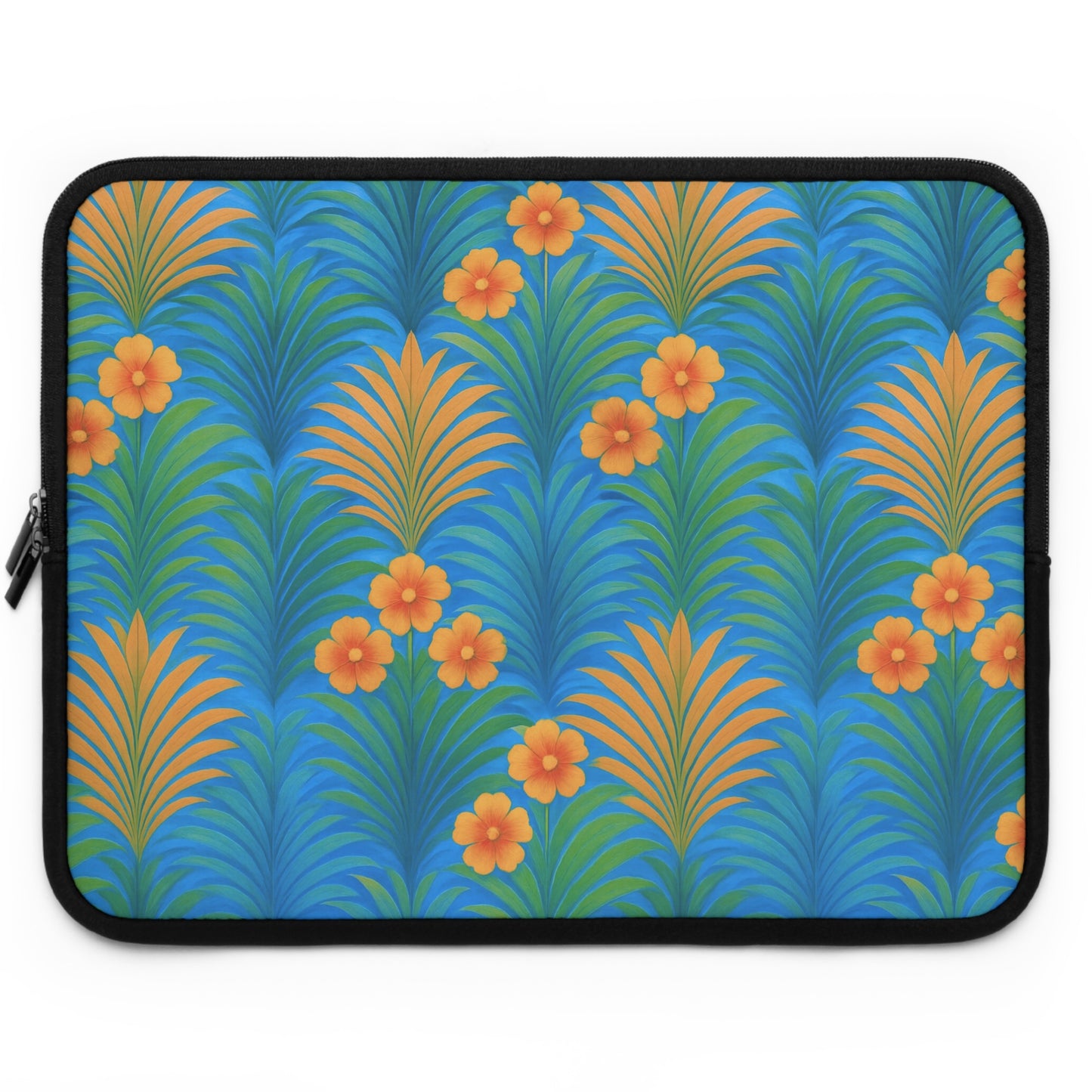 Tropical Laptop Sleeve, 5 Sizes - Perfect for Beach Lovers & Students / Sunrise Palms, Orange