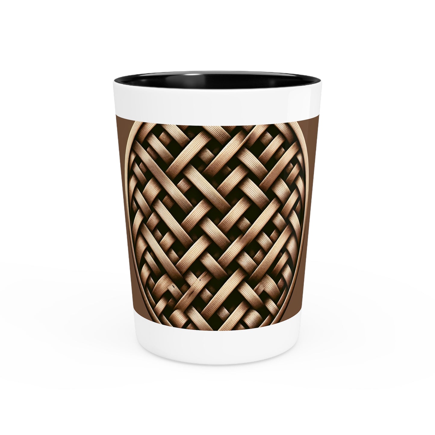 Shot Glass - Brown Wicker Button