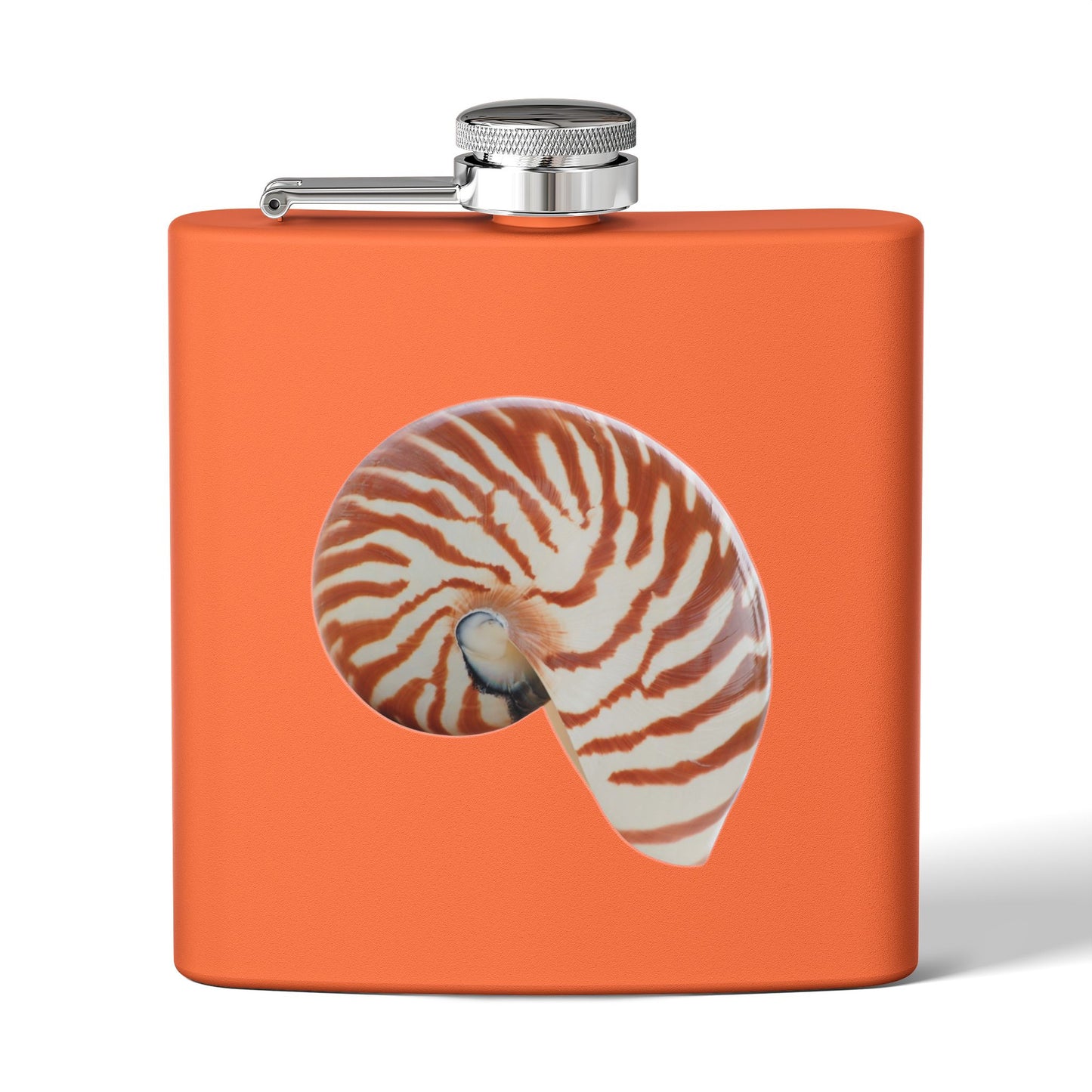 Tropical Stainless Steel 6 oz. Flask, Many Colors  – Real Tiger Stripe Nautilus