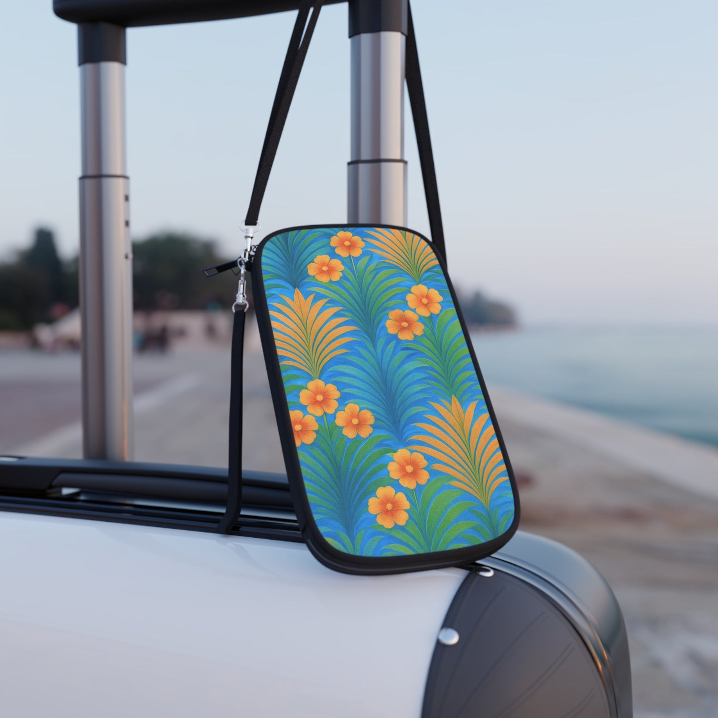 Passport Wallet – Perfect for Travelers & Adventurers / Sunrise Palms, Blue