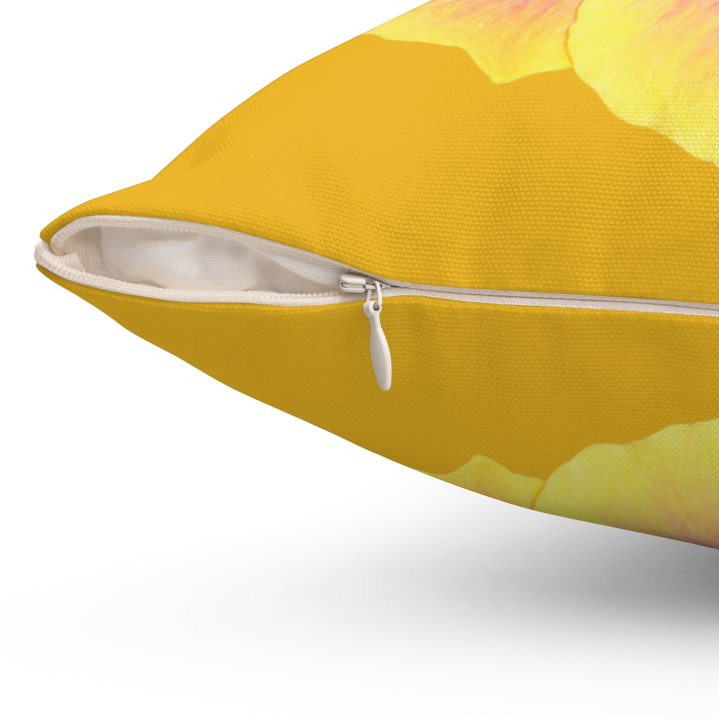 Decorative Pillow - Accent Cushion, 4 Sizes / Photo Yellow Hibiscus, Yellow