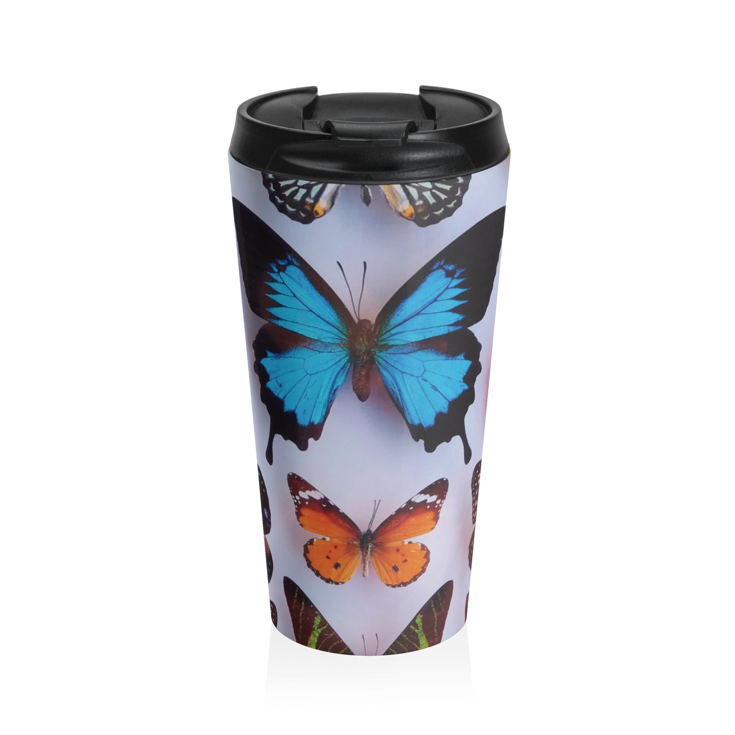 15 oz. Stainless Steel Travel Mug / Real Butterflies Collection
