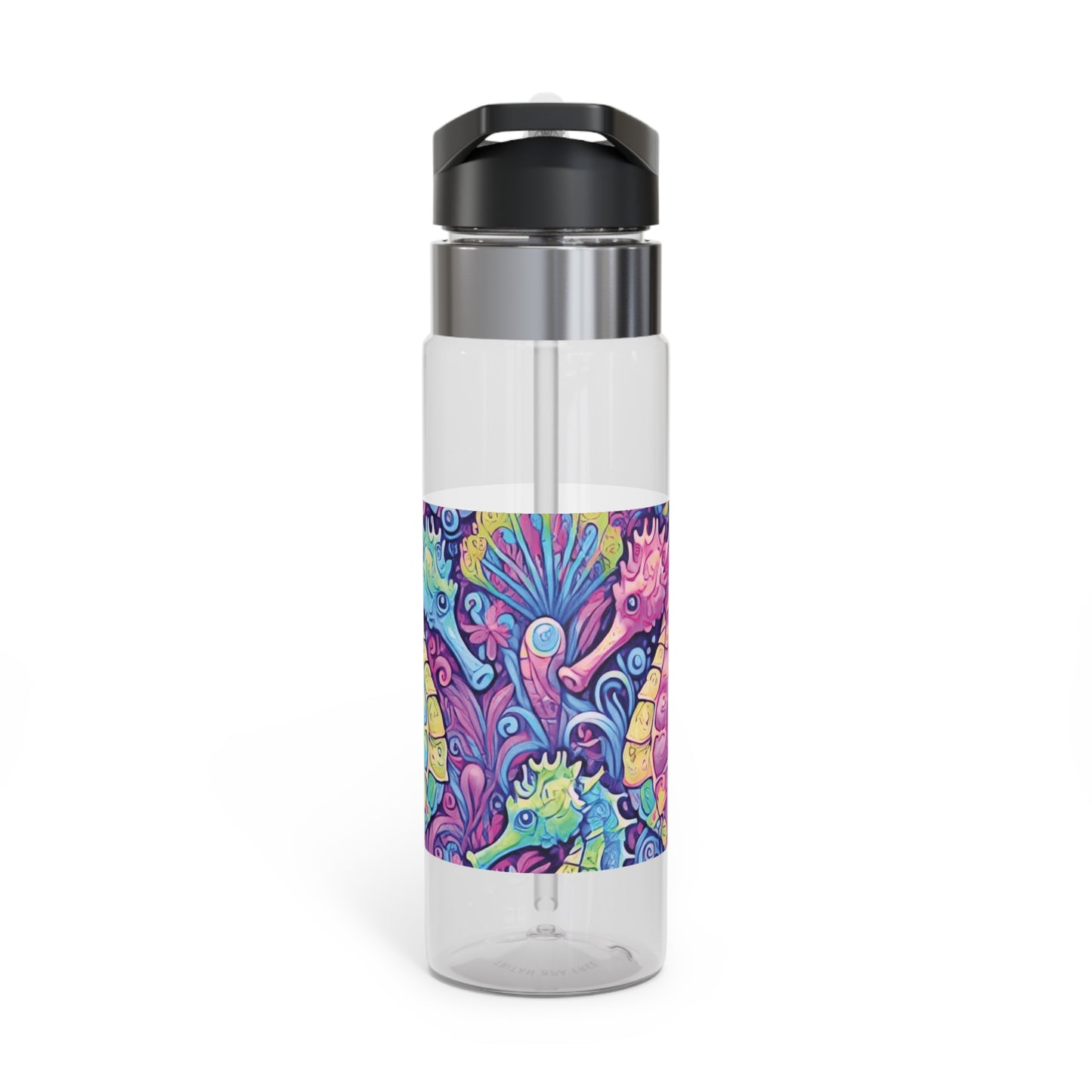 Tropical 20oz Tritan Sport Water Bottle -  Leakproof, Lightweight, BPA-Free / Seahorse Trio, Fantasy Pop