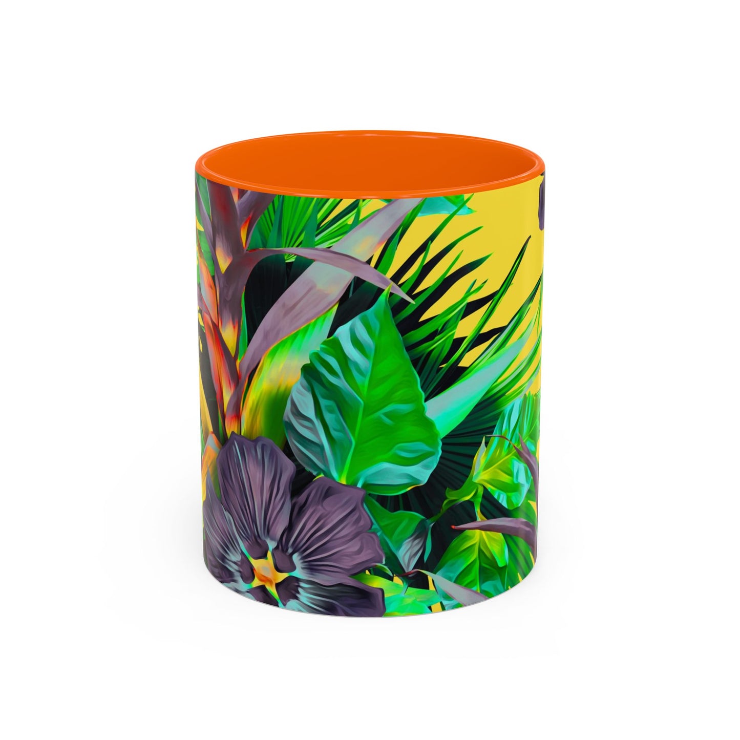 Accent Coffee Mug (11, 15oz), Plant Palooza, yellow / Various Colors