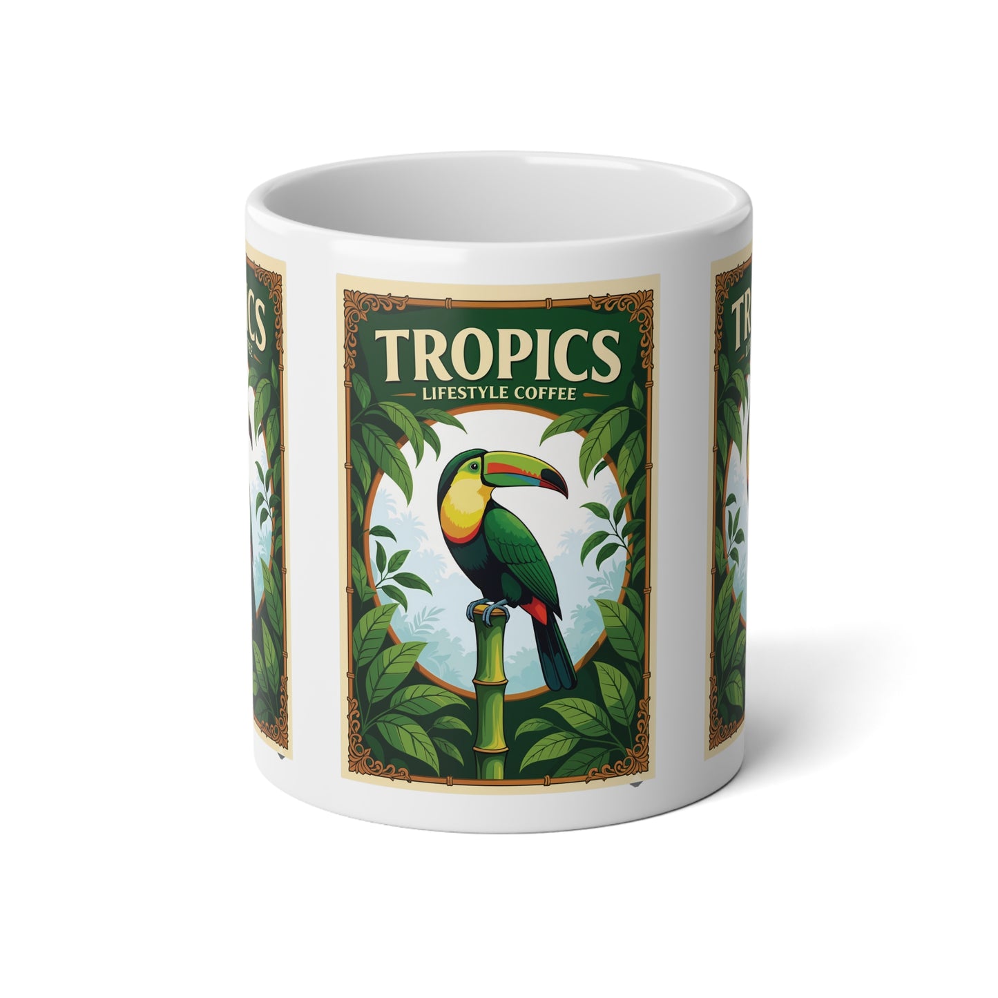 Jumbo Mug, 20oz, Parrot Poster TLCoffee Logo | Tropical Coffee Cup