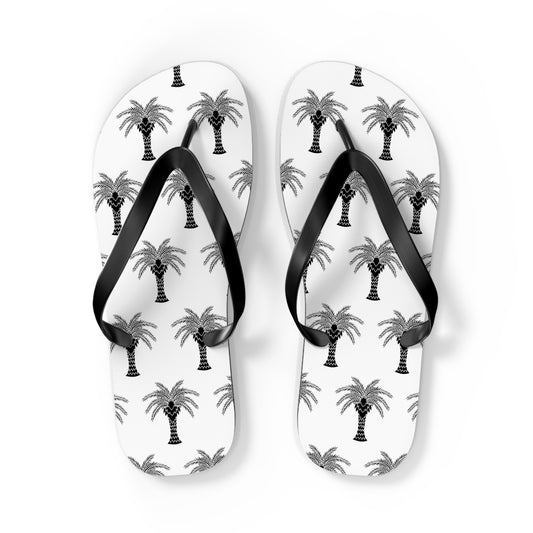 Flip Flops - Stylized Palm, white
