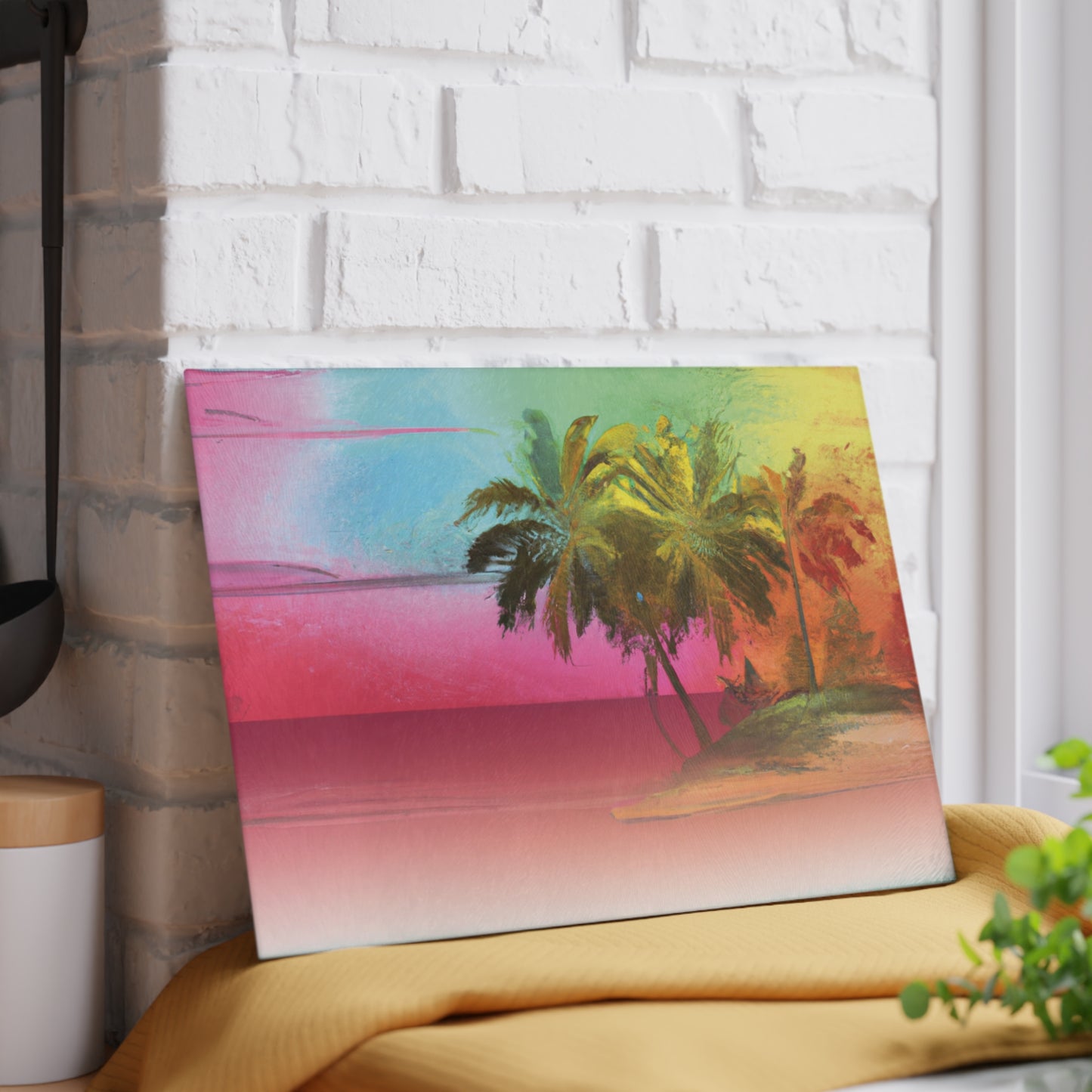 Glass Cutting Board, 2 sizes - Ombre Beach