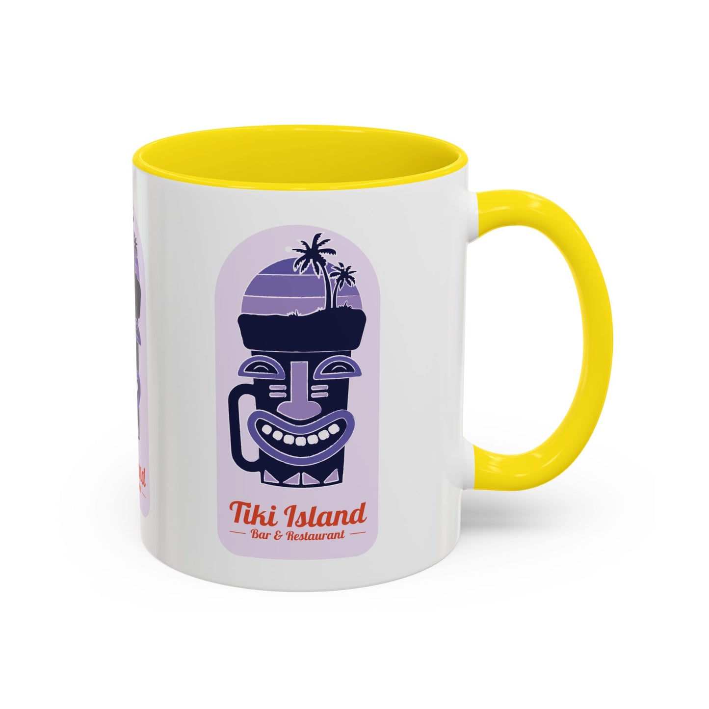 Tiki Island Accent Coffee Mug - Fun Tropical Drinkware for Beach Vibes, purple