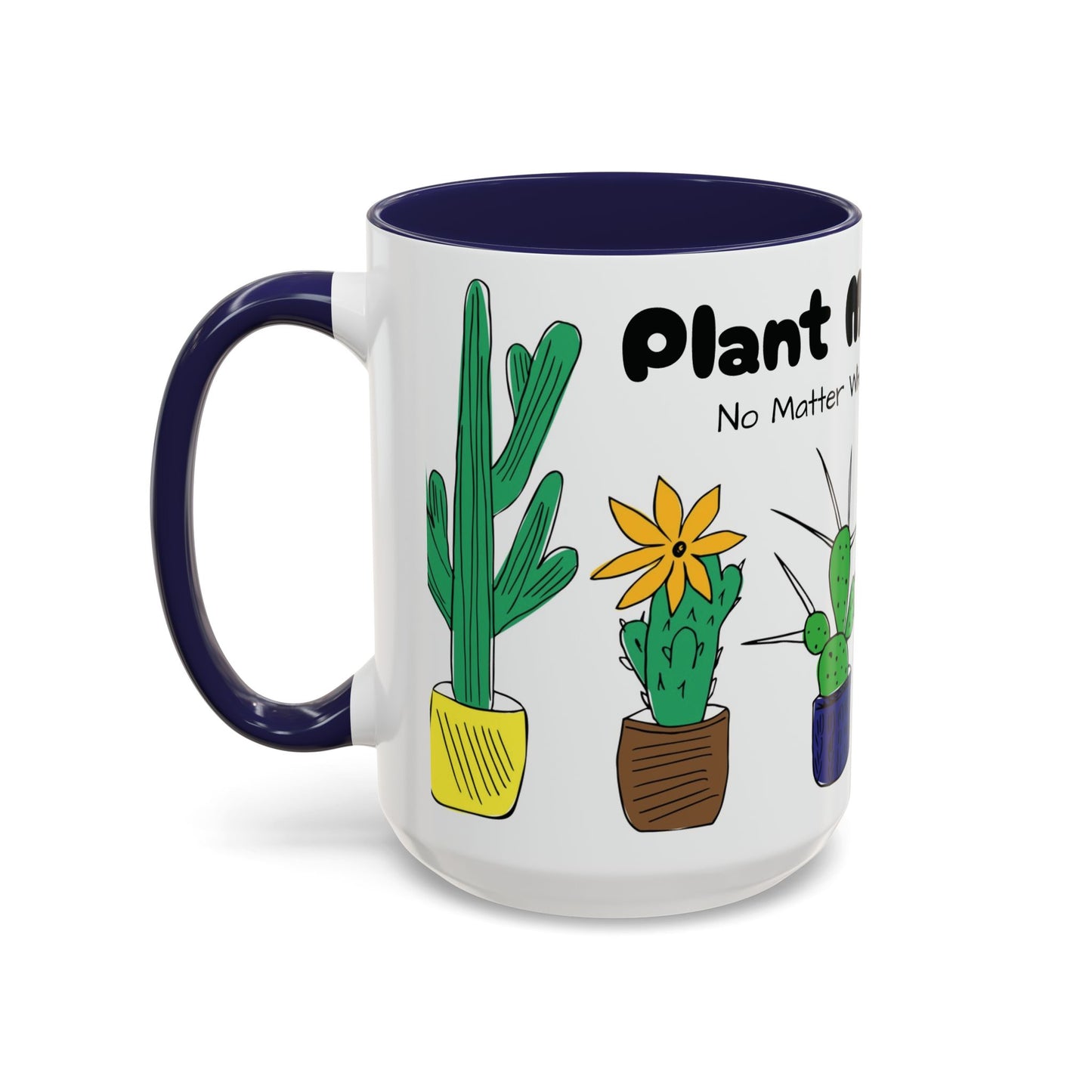 Botanical Accent Coffee Mug (11, 15oz), 8 Colors - Plant Mom: At Least I Don't Have Ugly Children!