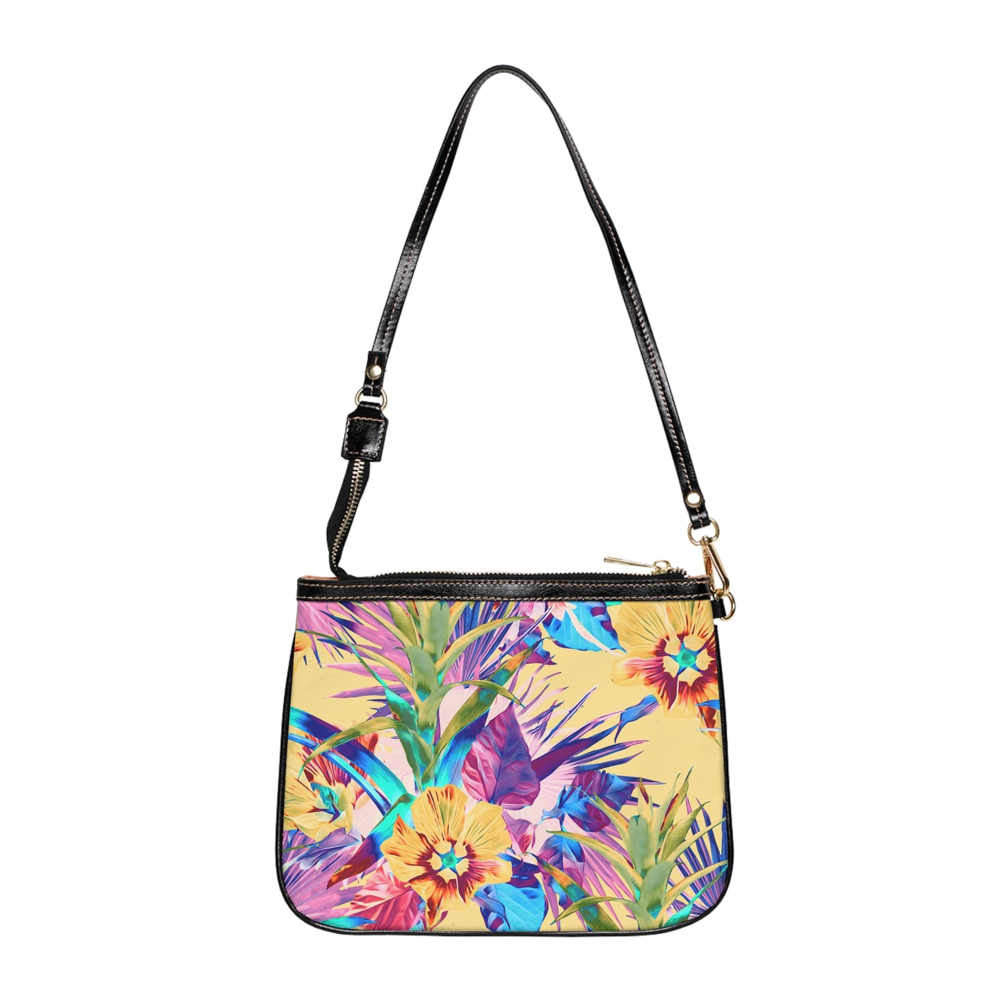 Tropical Small Shoulder Bag | Stylish Crossbody Purse / Plant-Palooza, orange sherbet