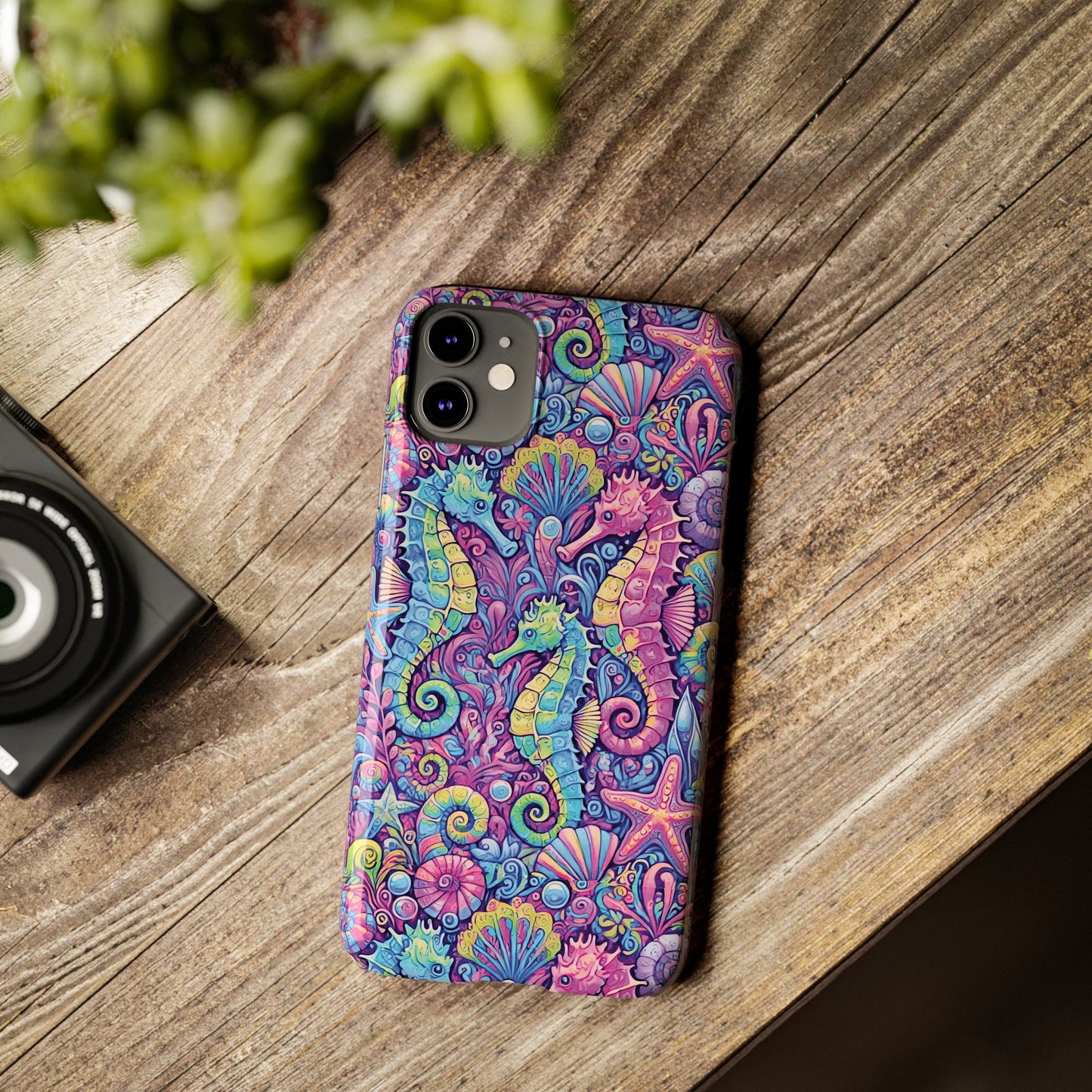 Slim Phone Cases - Seahorses, Fantasy POP