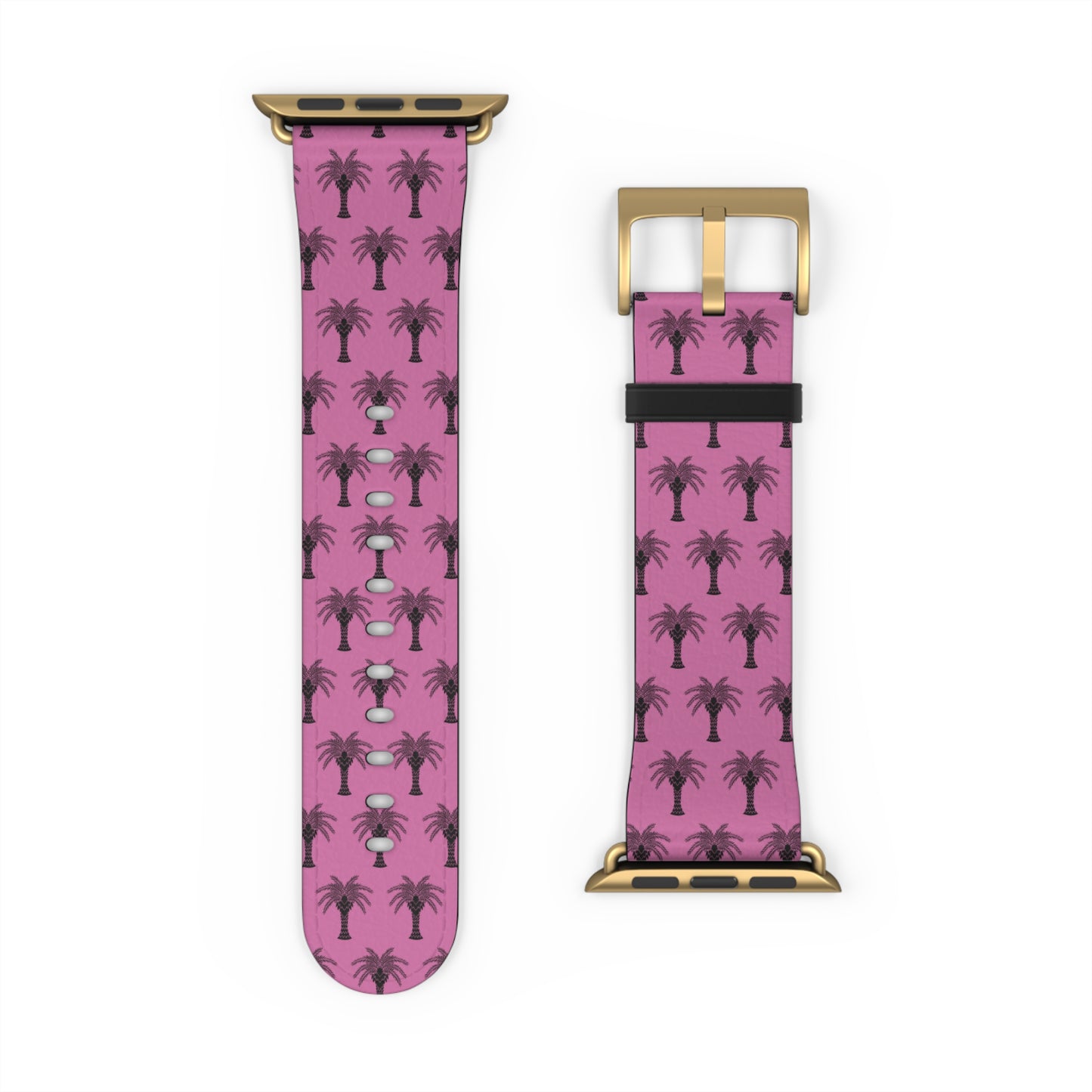 Watch Band - Art Deco Palm, Repeat Light Pink