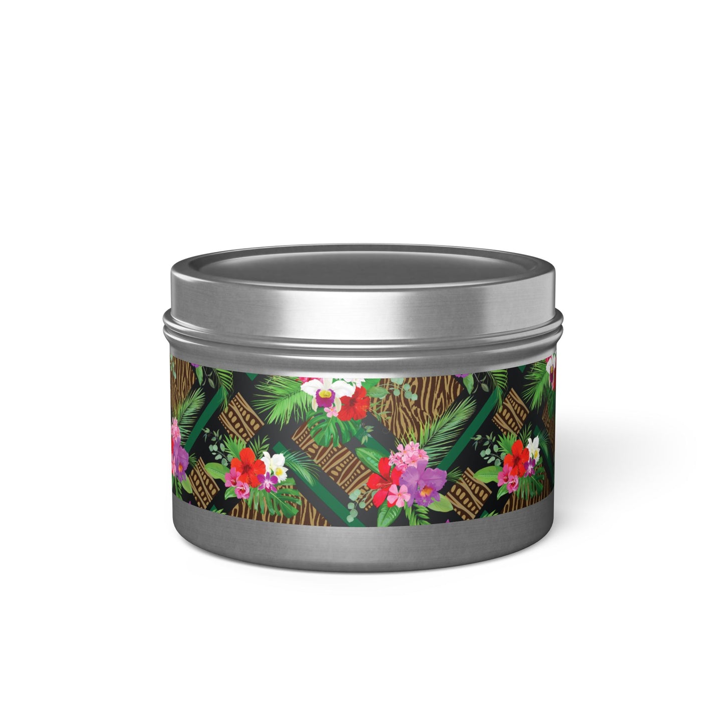 Tin Candles, 2 sizes, 3 tin colors - Tiki Orchids