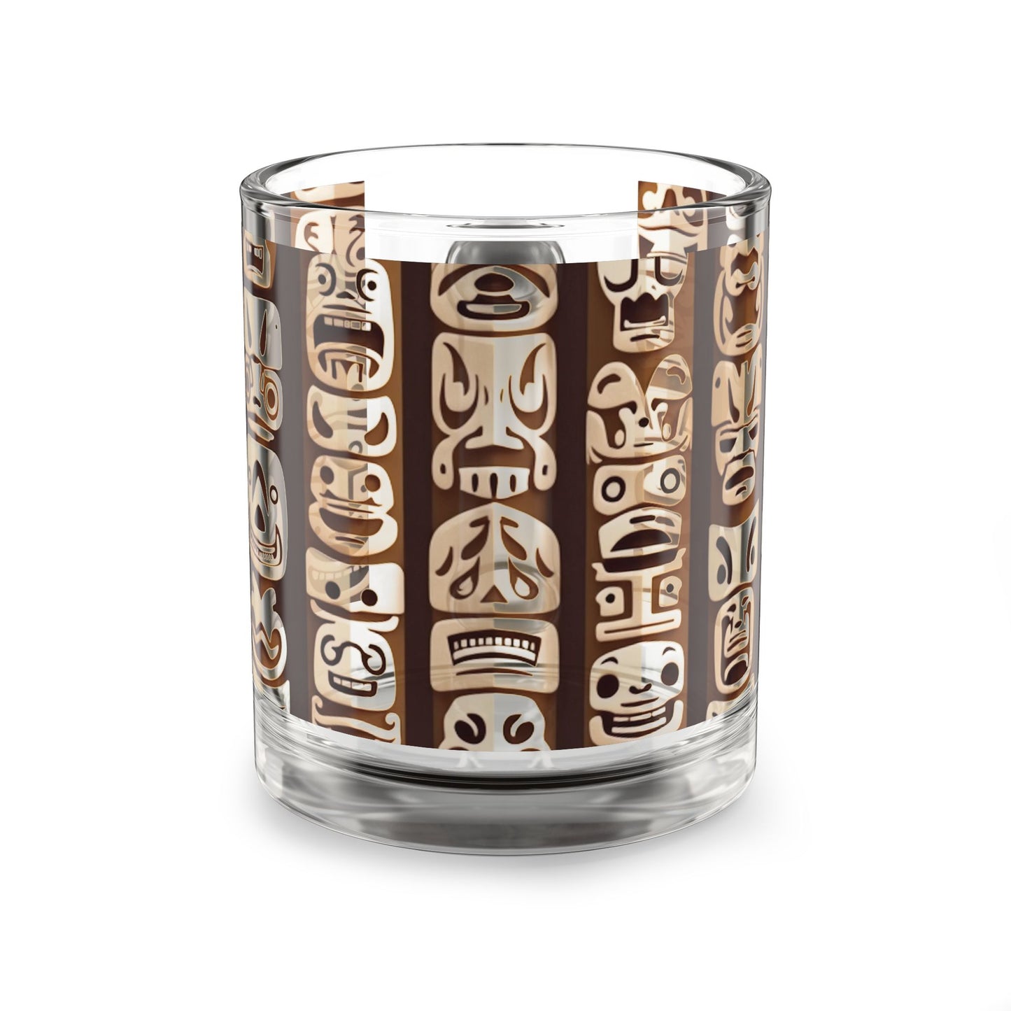 Tropical Glass Mug - 10oz Coffee Cup / Funny Tiki Totems