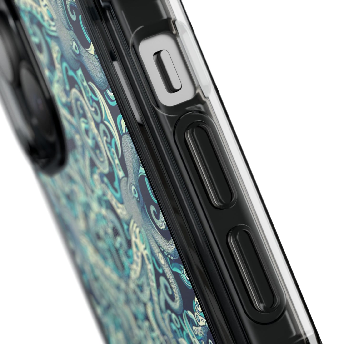 Twisted Aqua Octopus Magnetic Clear Phone Case, Many Models