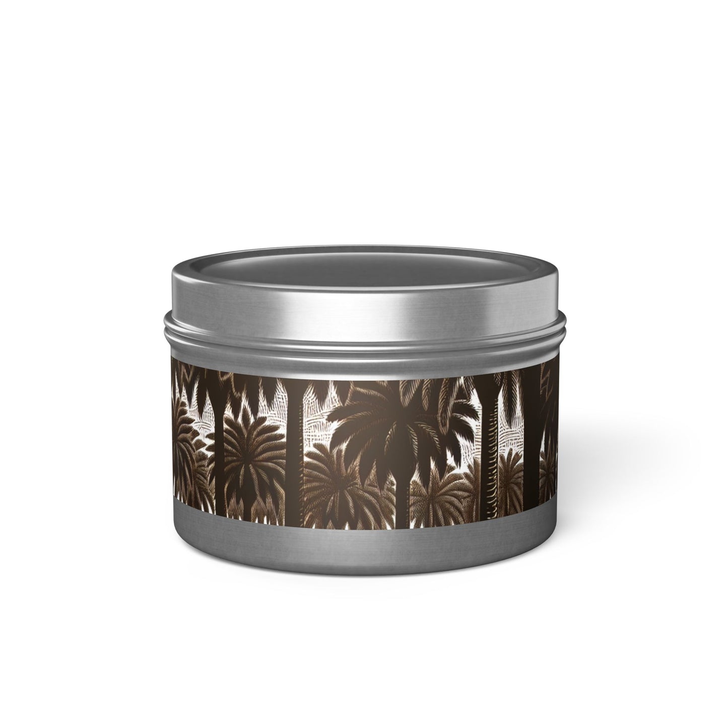 Tin Candles, 2 sizes, 3 tin colors - Woodcut Palm Grove