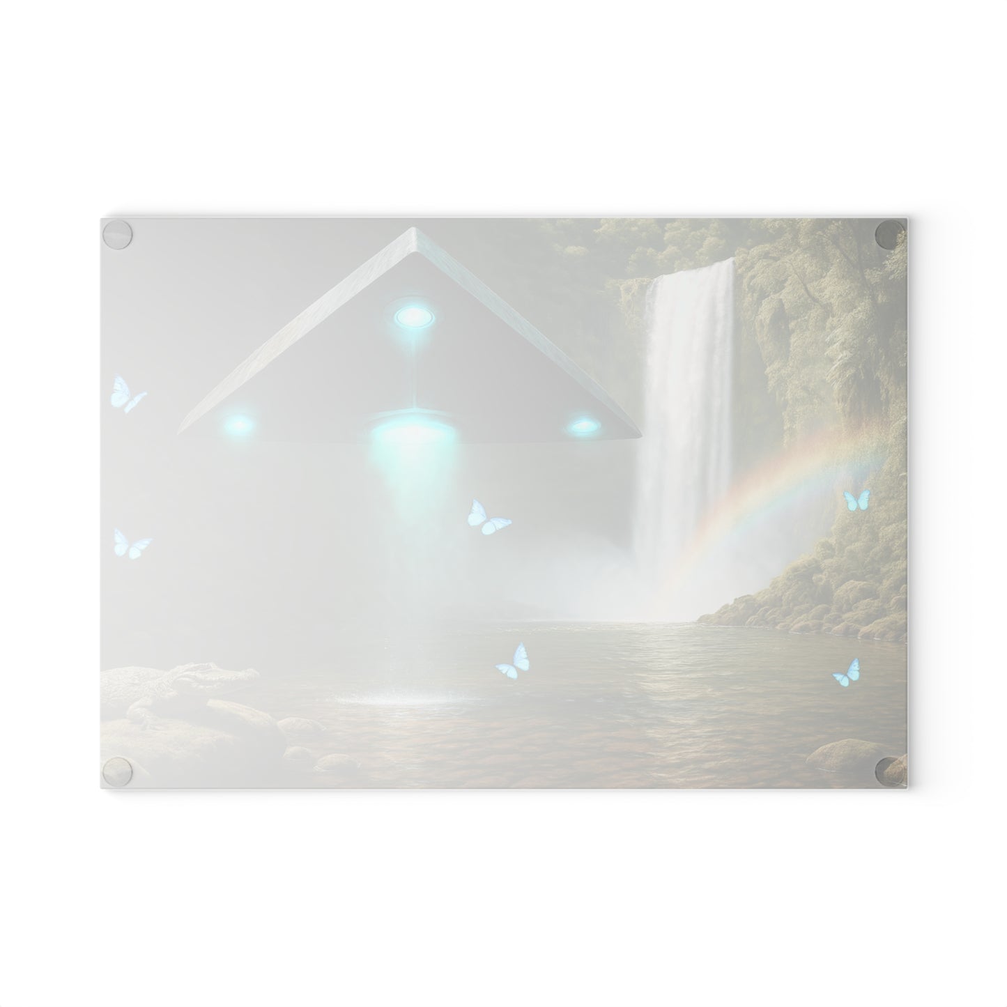 Glass Cutting Board, 2 sizes - UFO and Waterfall