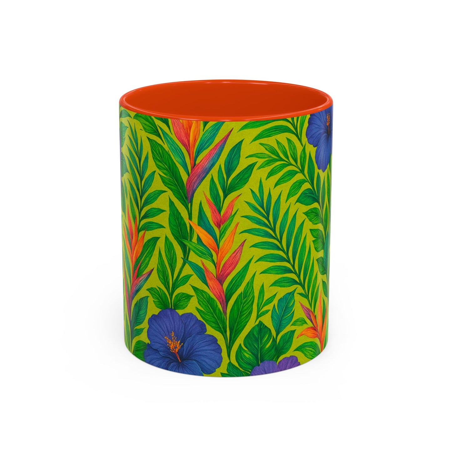 Vibrant Floral Coffee Mug - 11oz & 15oz / Midnight Flower Lime