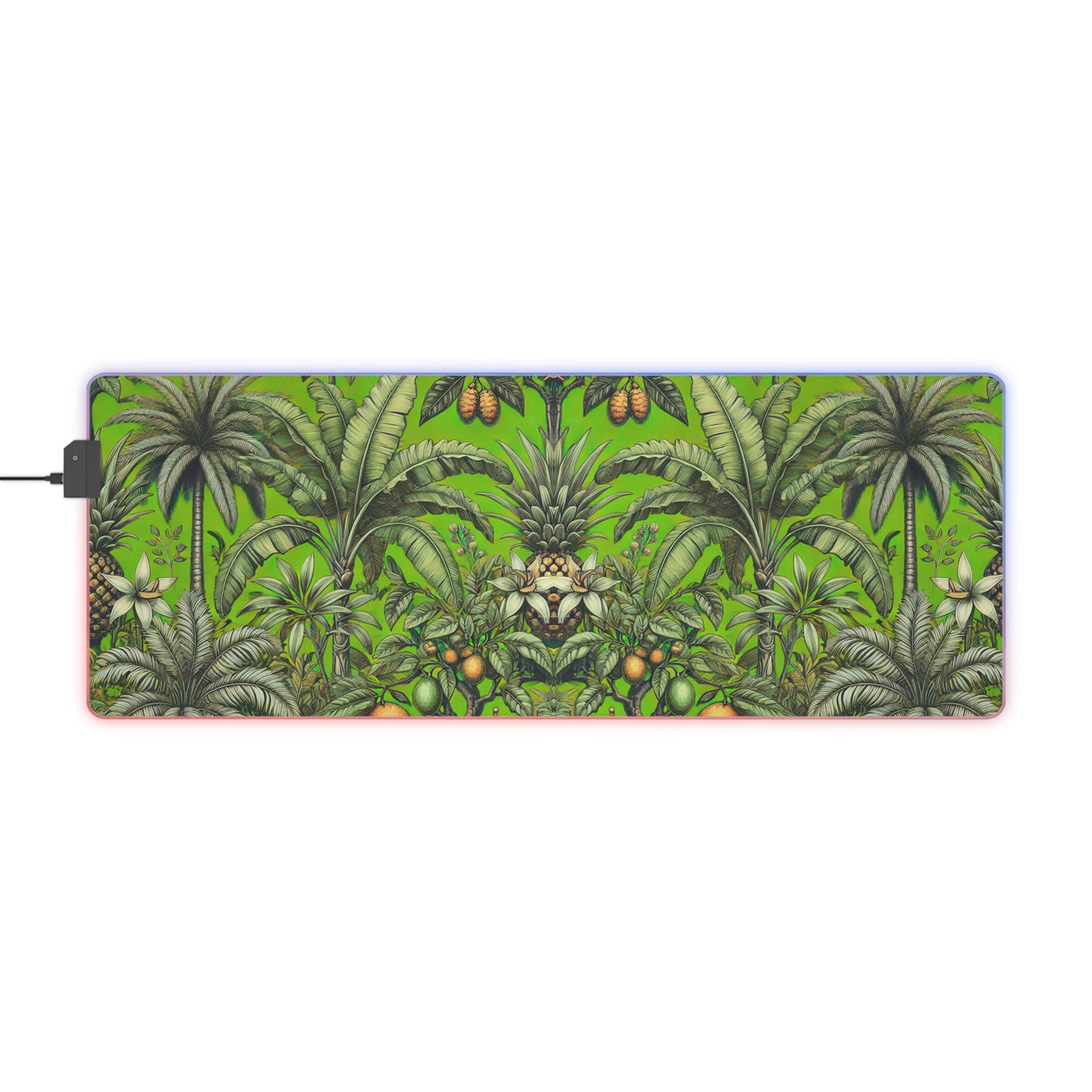 LED Gaming Mouse Pad With Vibrant RGB Lighting, 4 Sizes / Tropcal Fruit, Spring Green